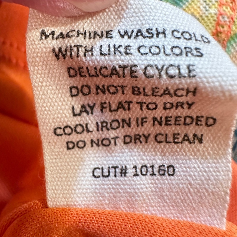 Joie de Vivre Tiered Mesh Midi Dress Women Size M Orange Paisley Smocked Waist - Picture 4 of 13